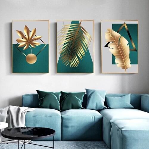 3 piece Diamond Painting Abstract Golden Leaf diamond Embroidery full round Mosaic Diamond mazayka 3d cross stitch,A697