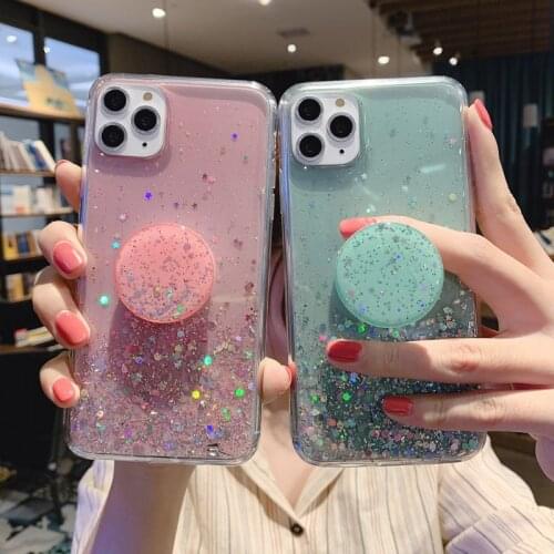 3D Cute Bling Glitter Case For Iphone 12 11 Pro Max Mini Cases Silicon Bumper On For Iphone XR 7 8 X XS SE 2020 6 6s Plus Cover