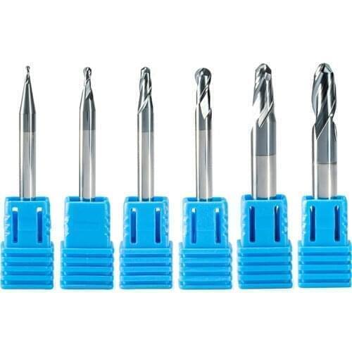 5pcs milling cutter HRC55 1mm 2mm 3mm 4mm 5mm 6mm wood Tungsten Steel Ball Nose End Mill Tools Carbide insert Lathe cutter