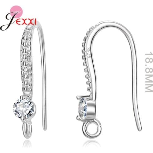 Retro 925 Sterling Silver Crystal Earring Hooks For Women Girls Jewelry Findings Jewelry Making Supplies