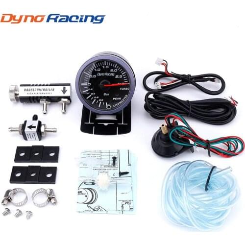 Dynoracing Free shipping 60MM Car Turbo Boost Gauge 3Bar + Adjustable Turbo Boost Controller Kit 1-30PSI IN-CABIN Car Meter
