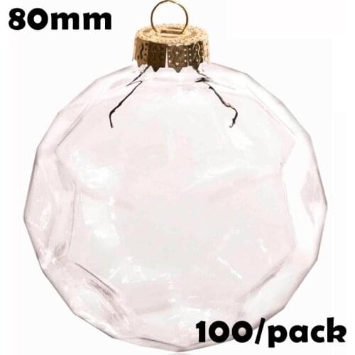 Free Shipping Handmade DIY Paintable Christmas Decoration Ornament 80mm Glass Golf Ball, 100/Pack