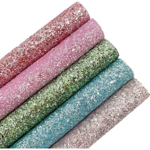 Crystal Chunky Glitter Faux Leather Vinly Fabric Glitter Sheets for Bows Earrings Shoes Bags Accessories DIY 21X29CM R2004A