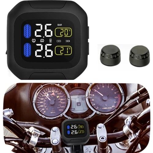 CAREUD Motor TPMS Wirelss Moto Tire Pressure Monitor System 2 External Sensors Car Speed Projector Alarm Autobike Tool Alarma