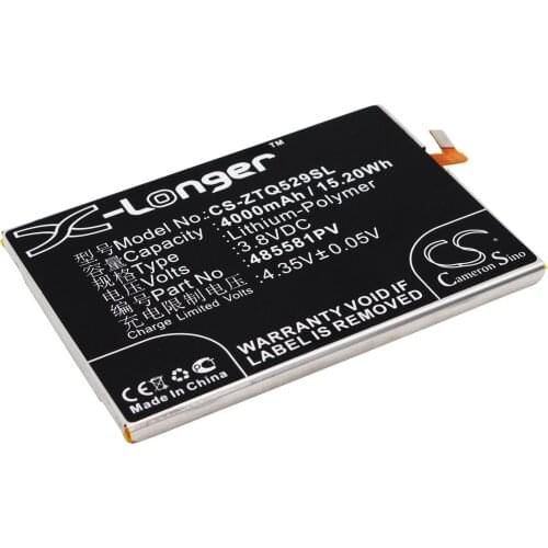 CS 4000mAh / 15.20Wh battery for ZTE Q529, Q529C, Q529E, Q529T, Yuanhang 3, Yuanhang 3 TD-LTE 485581PV