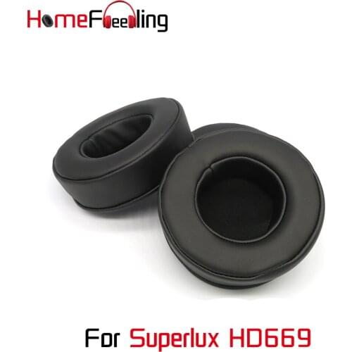 Homefeeling Ear Pads for Superlux HD669 Headphones Soft Thicken Velour Ear Cushions Sheepskin Leather Earpads Replacement