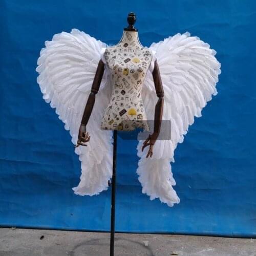 Customized turkey nest hair angel feather wings sample shooting props net celebrity model catwalk flexible wings