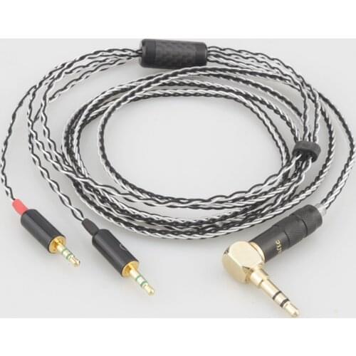 Headphone cable 3.5mm Right angled Male to Dual 2.5mm Male Compatible with Hifiman HE400S, HE-400I, HE-400i HE560 HE1000