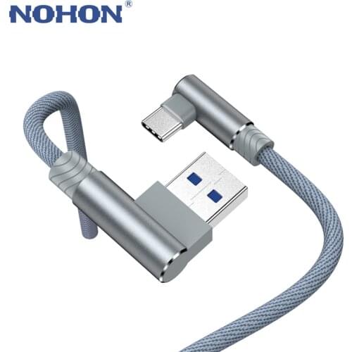 90 Degree USB Type C Cable For Samsung S10 S9 Plus Xiaomi Fast Charging Data Wire Cord Charger Origin Mobile Phone USBC 1m 2m 3m