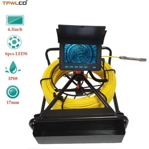 10-50m Cable Sewer Cleaner Waterproof Camera Inspection System 4.3" Color Screen 17mm Len Professional Camera