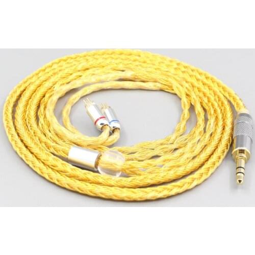 LN007366 16 Core OCC Gold Plated Braided Earphone Cable For 0.78mm BA Custom Westone W4r UM3X UM3RC JH13 High Step