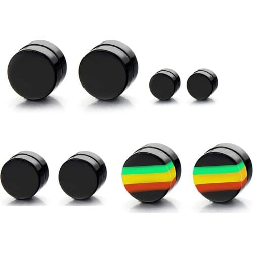 1 Pair Man Women Magnetic Earrings No Piercing Simple Acrylic Round Earring S55