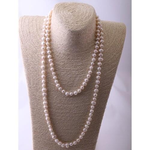 Fashion Pearl Jewelry 8-9mm Pearl Knot Halsband Freshwater Natural Pearl Necklaces For Women