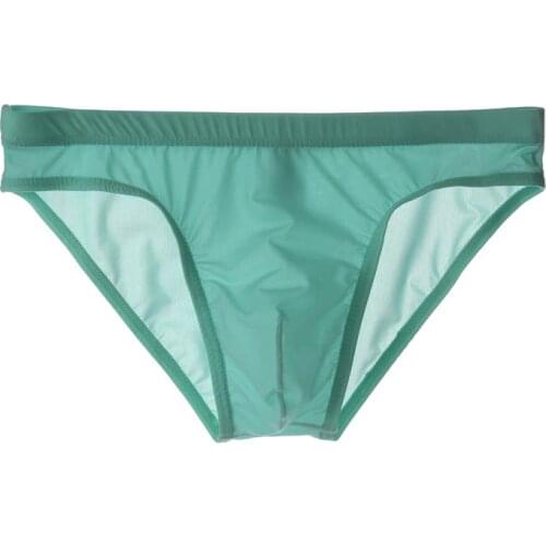 Mens Low Rise Underwear Briefs Sexy Breathable Mesh Thong See Through Lingerie Underpants U Convex Panties Male Clothes