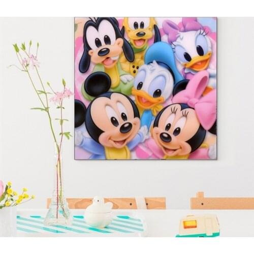 Disney Diamond Painting Anime Donald Duck Mickey Mouse Cross Stitch Kits Mosaic Diamond Embroidery Full Square Drill Home Decor