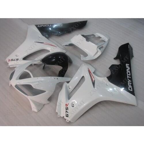 Fairing Kits Daytona 2006 - 2008 Black White Plastic Fairings for Triumph 675 08 07 Fairing for Triumph 675 06 07