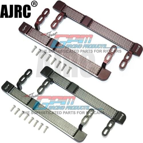 New2PCS Aluminium Alloy Left And Right Metal Side Pedals Foot Step Panel Anti-Skid Plate For 1/10 Traxxas TRX-4 RC Car Parts