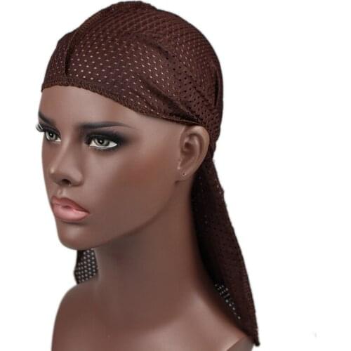 2021 New Head Wrap Velvet Turban Hat For Men Long Hat Luxury Mens Elastic Doo Rag Bandana Chemo Cap Hair Accessories