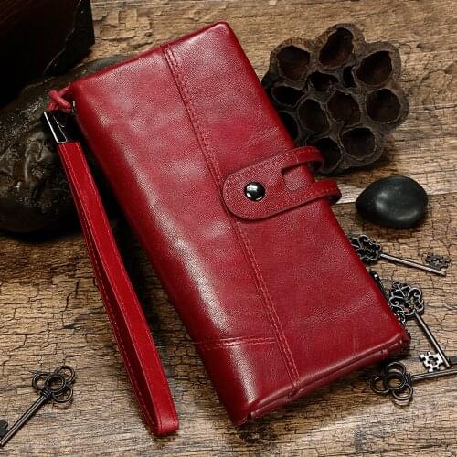 Wholesale New Brand Genuine Leather Women Wallets Fashion Wallet Femal Multi Function Coin Wallet Money Pocket Cell Phone Pocket