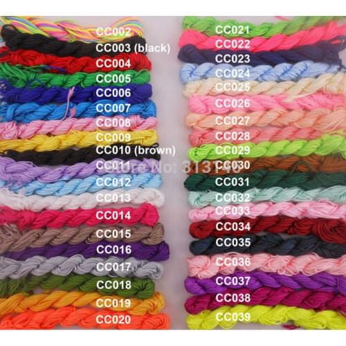 Wholesale 40 Roll Assorted Color 1mm 1.5mm Macrame Beading Rattail Braided Nylon Cords Kumihimo String Thread for Jewelry Making