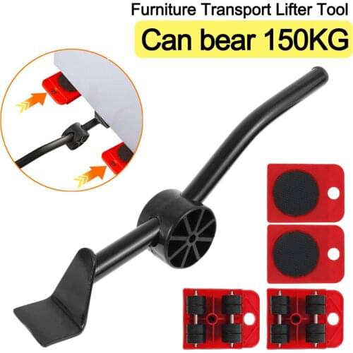 Professional Furniture Mover Set Furniture Mover Tool Transport Lifter Heavy Stuffs Moving Wheel Roller Bar Hand Tools