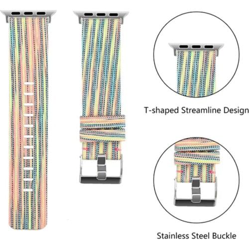 Soft Nylon Band for Apple 5 4 3 2 Loop 42mm 38mm 44mm 40mm Colorful New Canvas Strap for Iwatches Accessories браслет для часов