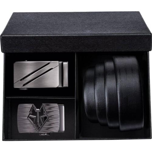 Fashion Genuine Leather Belts For Men Luxury Brand Designer Automatic Buckle Belt Gift Box Set For Men Cow Skin Strap DiBanGu