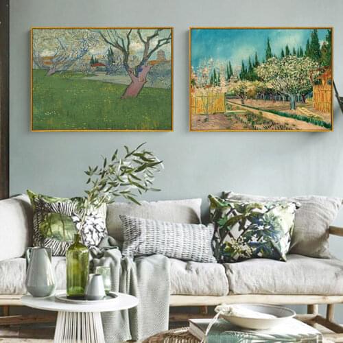 Starry Night over Rhone Rive Vincent Van Gogh Wheat Field with Cypresses Irises Canvas Print Painting Poster Wall Art Picture