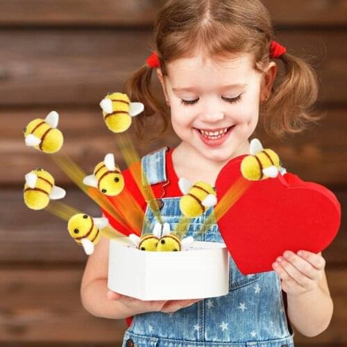 20 Pcs Wool Felt Bumble Bee Craft Decor Ball for Christmas Clothing Tent Crafts 23GD