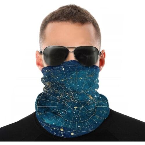 Star Map City Lights Magic Scarf Half Face Mask Unisex Halloween Neck Warmer Tubular Bandana Protective Headband Biking Hiking