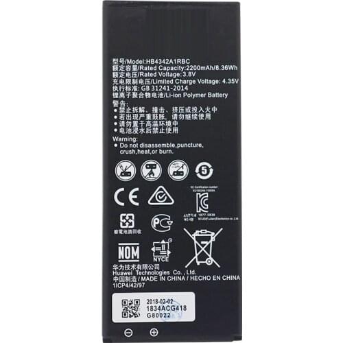 Replacement Phone Battery HB4342A1RBC For Huawei y5II Y5 II 2 Ascend 5 Y6 honor 4A SCL-TL00 honor 5A LYO-L21 2200mAh