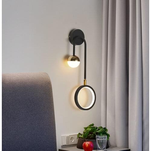 Modern Wall Lamp Retro Minimalist Background Light Stairwell Aisle Personalized Bedroom Bedside Nordic Creative Led Wall Lamps