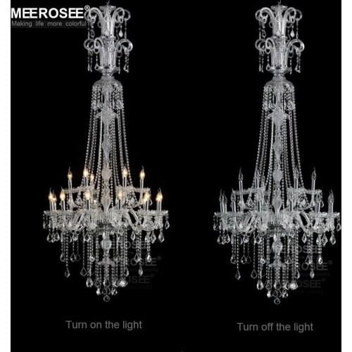 Contemporary Glass Clear Chandelier Light Fixtures Baroque Crystal Hotel Project Lighting Lamps Suspension Light Hotel Lustres