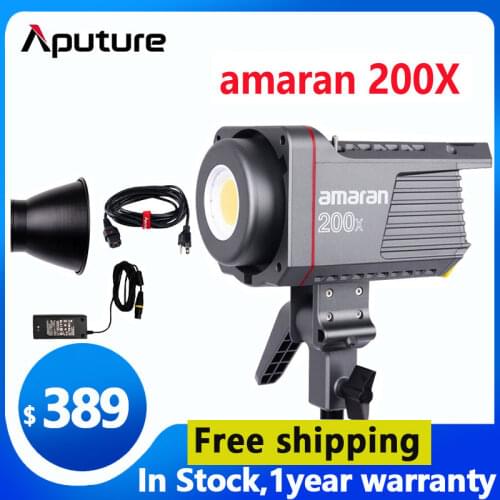 Aputure Amaran 100x 200x 5600K LED Video Light CRI95+TLCI96+Bluetooth App Control 8 Lighting Effects DC/AC Power Supply