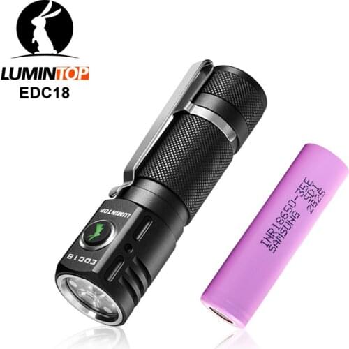Lumintop EDC18 LED Flashlight Cree XP-L HI 2800 Lumens Pocket Flashlight with Magnetic Tail and Diffuser by 18650 Battery