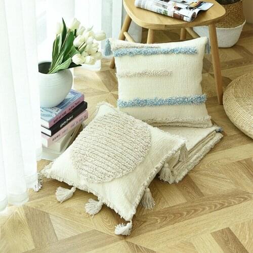 Tufted Throw pillow cases home decor Handmade geometric cushion cover Hotel Living Room fall Moroccan retro style pillows cover