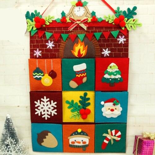 Felt diy craft Christmas decoration felting kit Wall Hanging Christmas Felt Storage Bag non-woven felt fabric