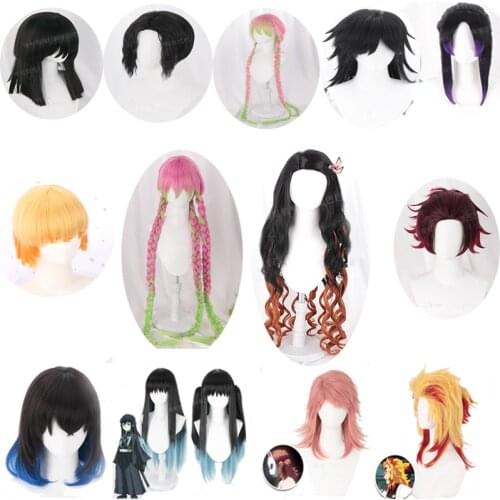 All role Demon Slayer: Kimetsu no Yaiba Cospaly Costume Wig Hair Kamado Nezuko Kochou Shinobu Kamado Tanjirou Kochou Shinobu