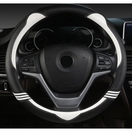 Carbon Fiber Four seasons universal car steering wheel cover cartoon female cute cats summer anti-slip sweat-absorbing car cover