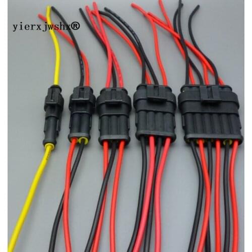 Yierxjwshx 1sets 1P 2P 3P 4P 5P 6P Way Waterproof Electrical Auto Connector Male Female Plug with Wire Cable harness for Car