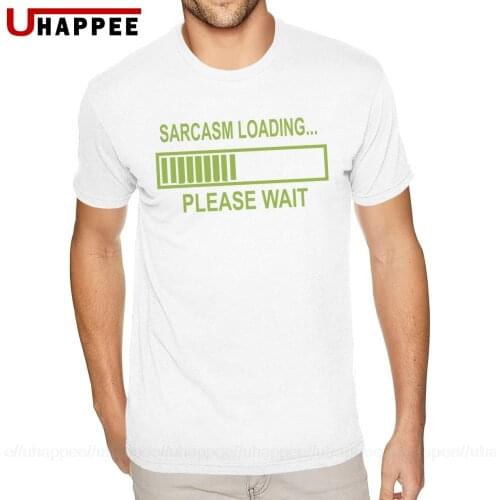 Sarcasm Loading Funny Computer Tech Gee T-Shirts Boys Vintage Print Tee Shirt Men Short Sleeve Sale Brand Apparel