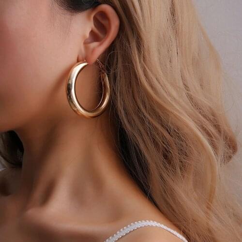 New Fashion Round Dangle Drop Korean Earrings For Women Geometric Round Heart Gold Earring Wedding Jewelry