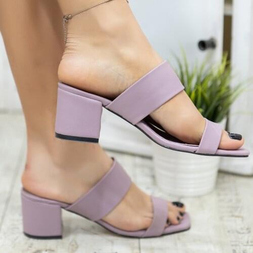 Tonar Asper Lilac Skin Heels Women Slippers Spring Summer New Season Cool Comfortable Style New Creation Casual