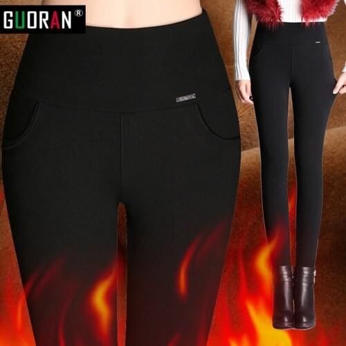 Plus size 5XL 2016 Winter warm women office work pants High stretch waist cotton ladies pencil pants female High Waist trousers