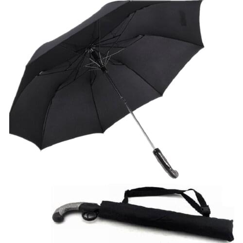 Pistol Gun Shape automatic Travel Umbrellas Windproof Folding Umbrella Flintlock Weapon Anti-UV Parasol Strong Canopy gift