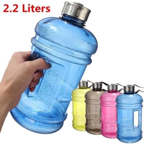 2.2L Portable Size PETG Large Capacity Water Bottle Training Sports Workout Drink Bottle Shaker Bottle With Handle Outdoor Gym