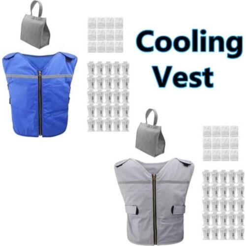 2021 Summer Cooling Vest With 25 Ice Packs Outdoor Sports Cool Ice Shirt Outdoor Cool Working Coat For Construction Sites