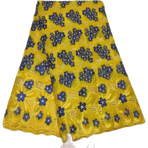 5 Yards High Grade Swiss Voile Lace In Switzerland With Stones Heavy Nigerian African Lace Fabric For Party Sew