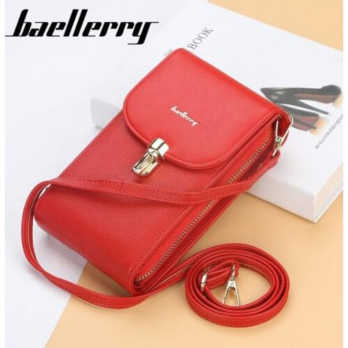 Baellerry Luxury Women Phone Bag Leather Mini Shoulder Crossbody Bags Fashion Ladies Coin Purses Card Holder Wallets