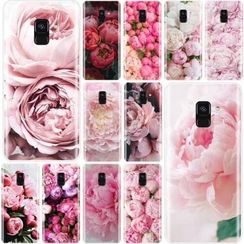 Flower Pink Peonies Peony Coque Shell Cover TPU Phone Case For Samsung Galaxy A3 A7 A8 2016 A3 A5 A7 2017 A6 A8 2018